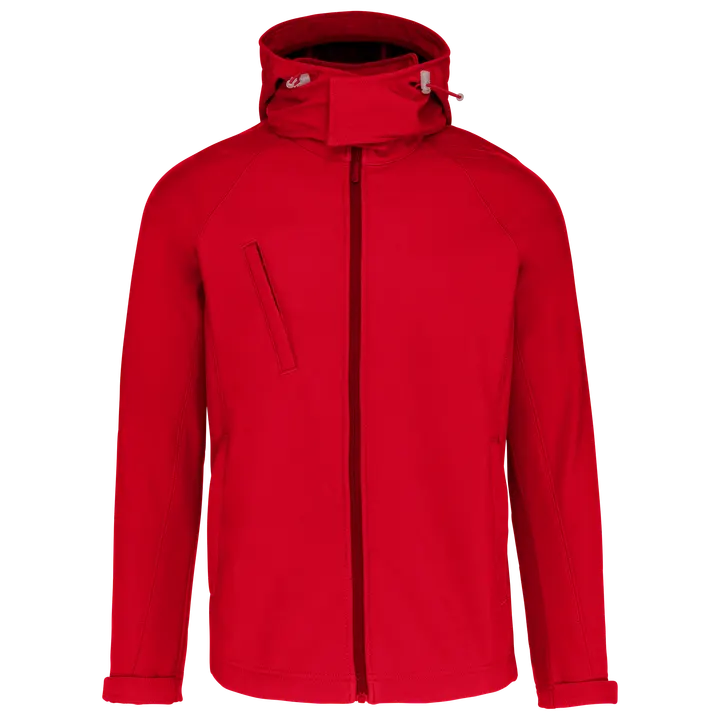 Herren Softshell-Jacke mit Abnehmbare Kapuze Red