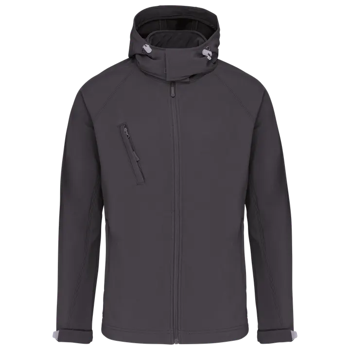 Herren Softshell-Jacke mit Abnehmbare Kapuze Titanium