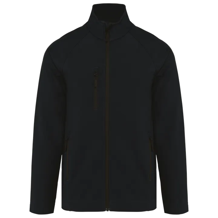 Umweltfreundliche 3-lagige Unisex-Softshell-Jacke Black