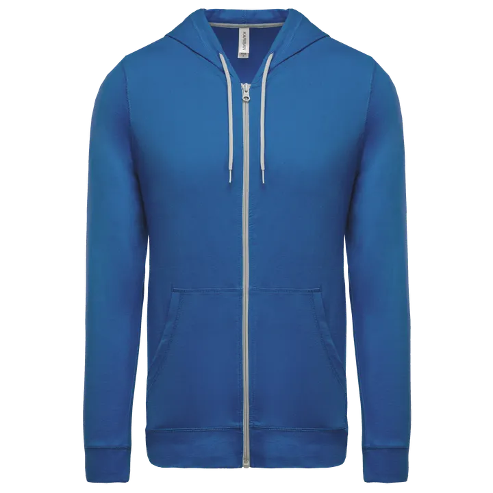Veste coton légère à capuche Light Royal Blue