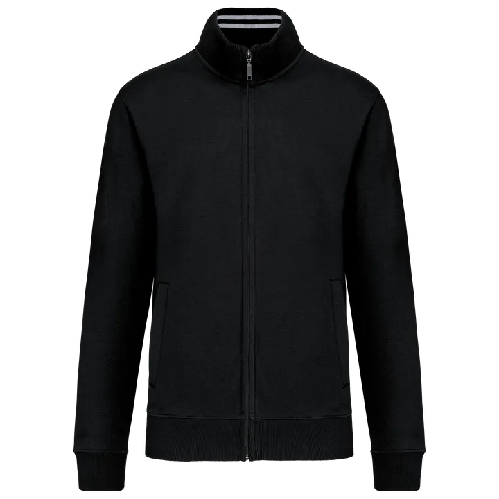 Herren Fleece-Sweater mit Reißverschluss Black