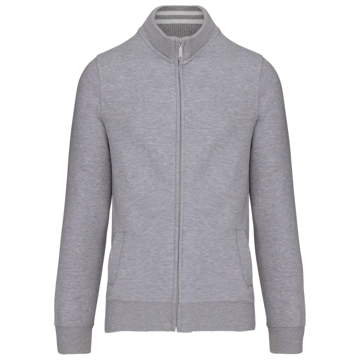 Herren Fleece-Sweater mit Reißverschluss Oxford Grey