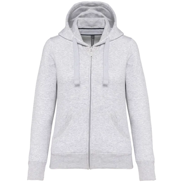 DAMEN KAPUZENSHIRT mit Reißververschluss Ash Heather