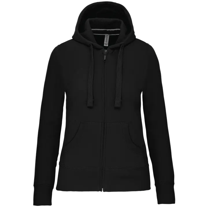 DAMEN KAPUZENSHIRT mit Reißververschluss Black