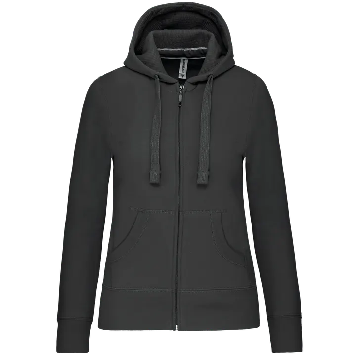 DAMEN KAPUZENSHIRT mit Reißververschluss Dark Grey