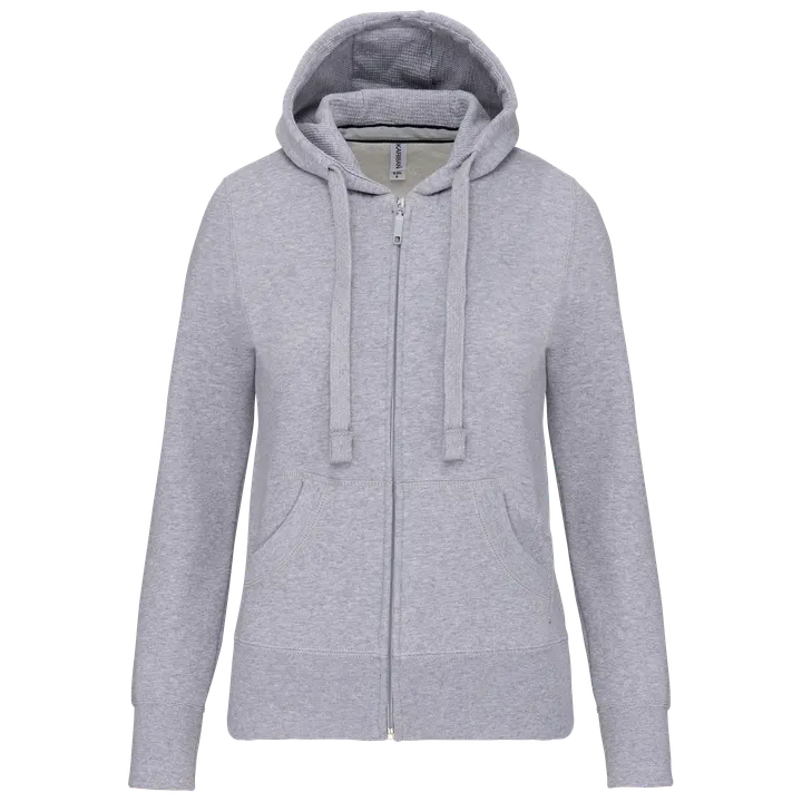 DAMEN KAPUZENSHIRT mit Reißververschluss Oxford Grey