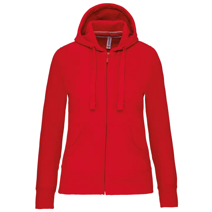 DAMEN KAPUZENSHIRT mit Reißververschluss Red