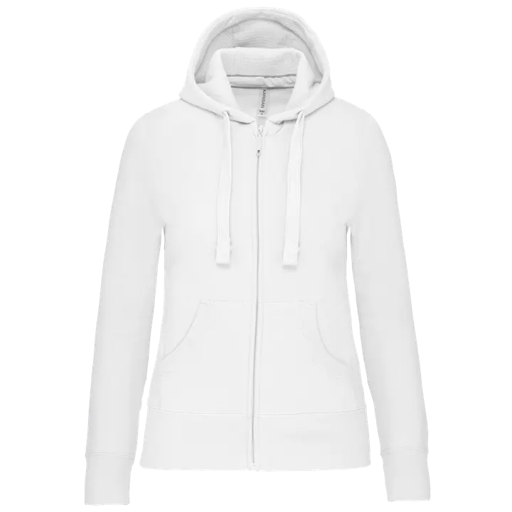 DAMEN KAPUZENSHIRT mit Reißververschluss White