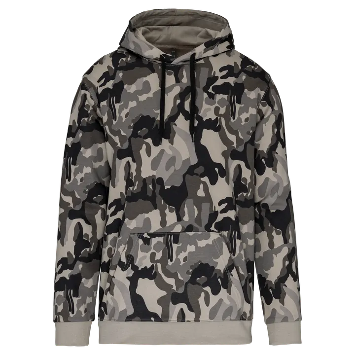 Herren Kapuzensweatshirt Grey Camouflage