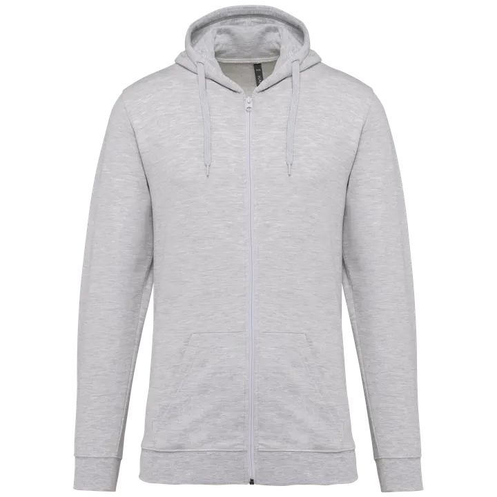 Sweat-shirt zippé capuche unisexe Ash Heather