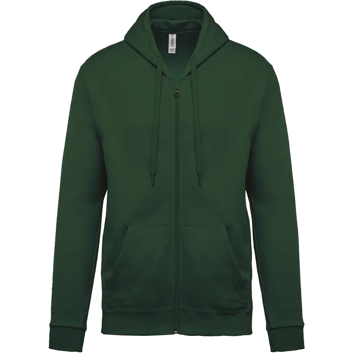 Sweat-shirt zippé capuche unisexe Forest Green