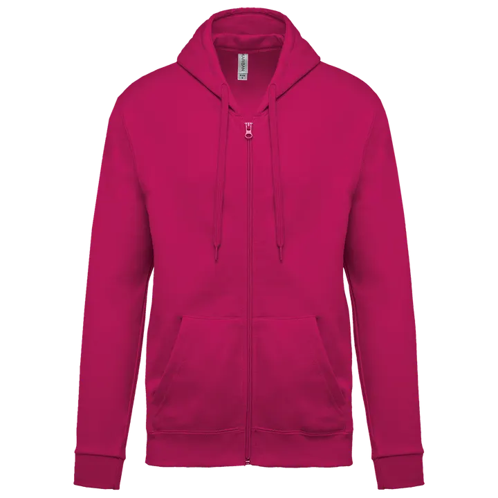 Sweat-shirt zippé capuche unisexe Fuchsia