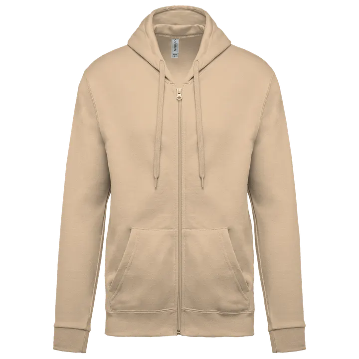 Sweat-shirt zippé capuche unisexe Light Sand