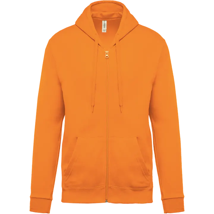 Sweat-shirt zippé capuche unisexe Orange