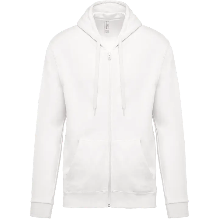 Sweat-shirt zippé capuche unisexe White