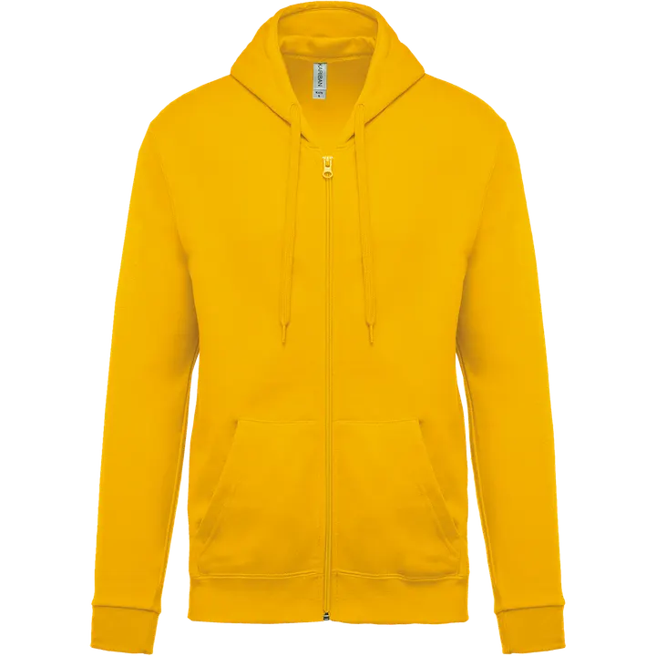 Sweat-shirt zippé capuche unisexe Yellow
