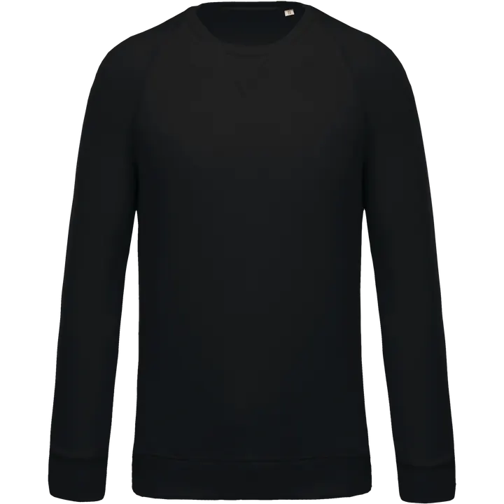 Herren Sweatshirt BIO-BAUMWOLLE Rundhalsausschnitt Raglanärmel Black