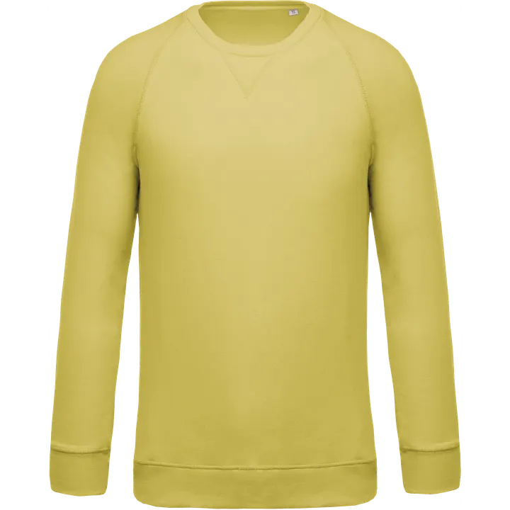 Herren Sweatshirt BIO-BAUMWOLLE Rundhalsausschnitt Raglanärmel Lemon Yellow