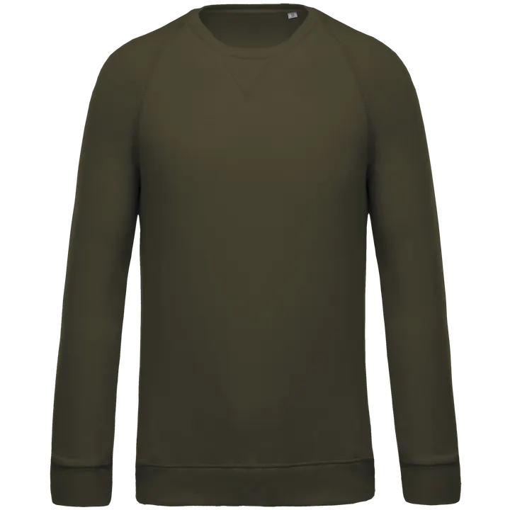 Herren Sweatshirt BIO-BAUMWOLLE Rundhalsausschnitt Raglanärmel Mossy Green