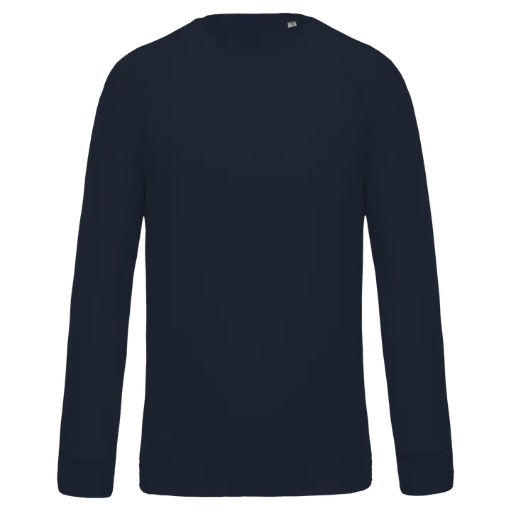 Herren Sweatshirt BIO-BAUMWOLLE Rundhalsausschnitt Raglanärmel Navy