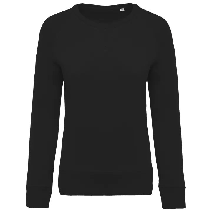 Damen Sweatshirt BIO-BAUMWOLLE Rundhalsausschnitt Raglanärmel Black
