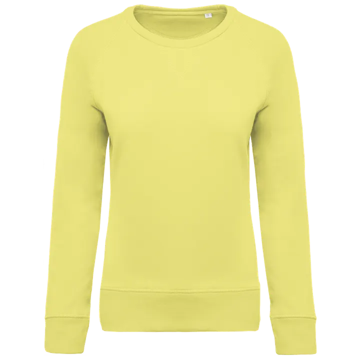 Damen Sweatshirt BIO-BAUMWOLLE Rundhalsausschnitt Raglanärmel Lemon Yellow
