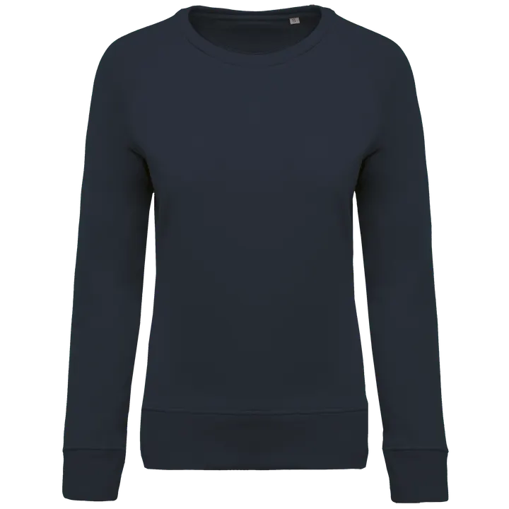 Damen Sweatshirt BIO-BAUMWOLLE Rundhalsausschnitt Raglanärmel Navy