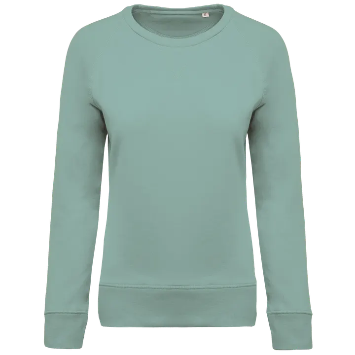 Damen Sweatshirt BIO-BAUMWOLLE Rundhalsausschnitt Raglanärmel Sage