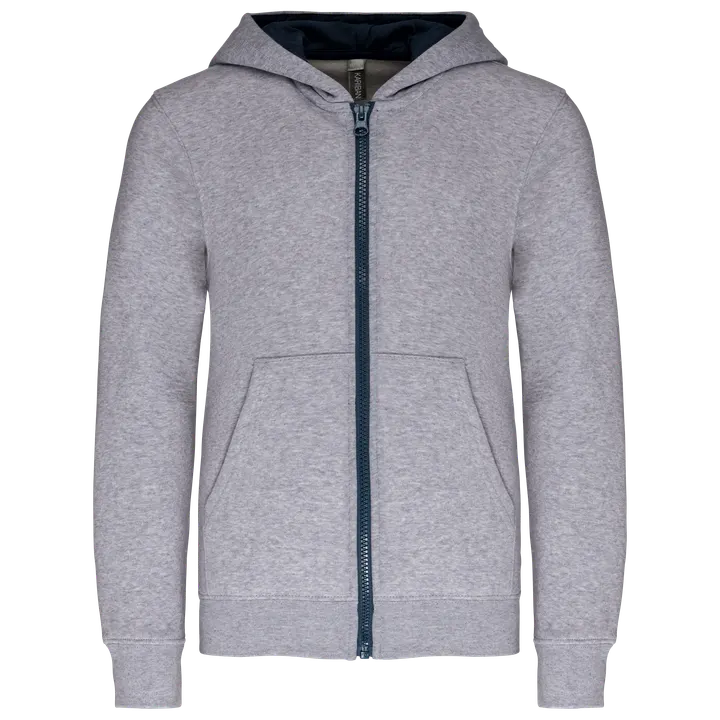 Kinder KAPUZENSWEATSHIRT mit Reißverschluss Oxford Grey / Navy