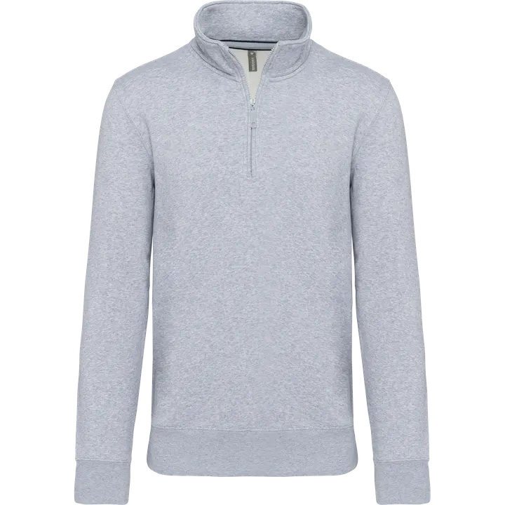 Sweatshirt mit Reißverschlusskragen Oxford Grey