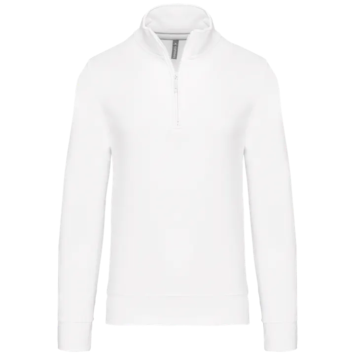 Sweatshirt mit Reißverschlusskragen White