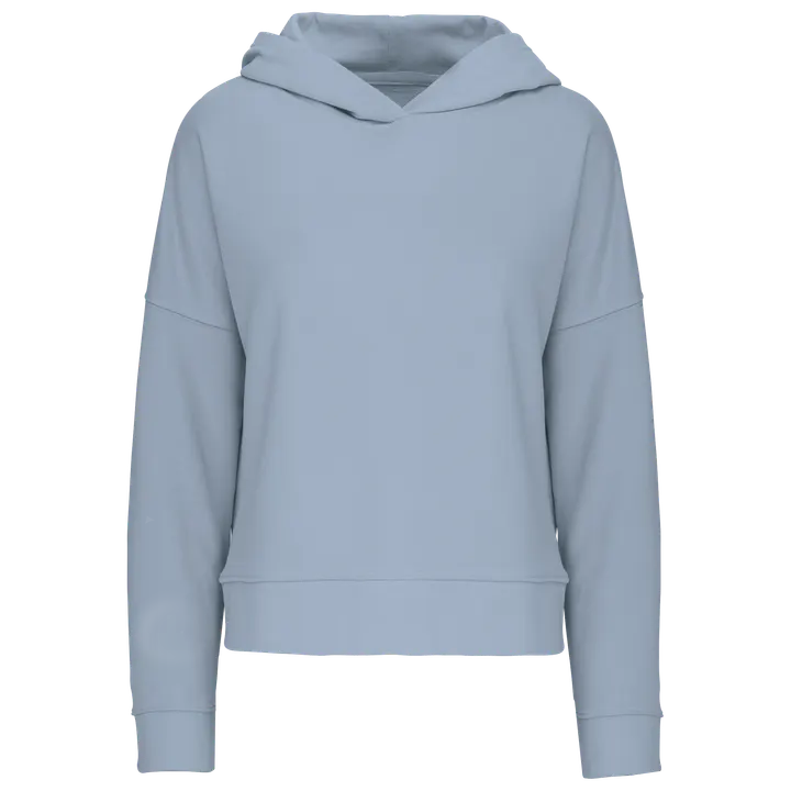 Bio-Damen-Sweatshirt Lounge mit Kapuze Aquamarine