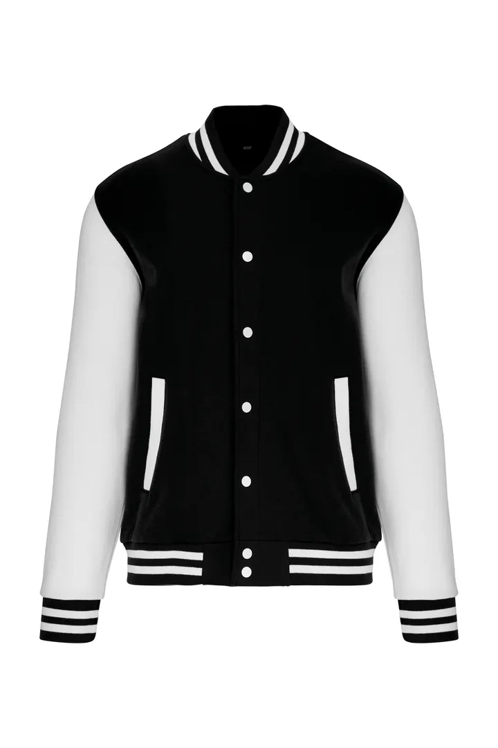 Blouson molleton teddy unisexe Black / White
