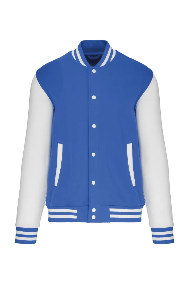 Blouson molleton teddy unisexe Light Royal Blue / White