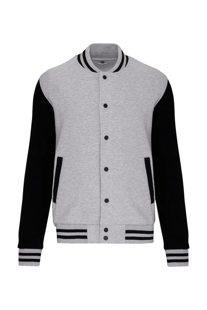 Blouson molleton teddy unisexe Oxford Grey / Black
