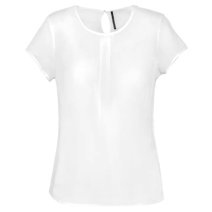 Kurzarm-Kreppbluse für Damen Off White