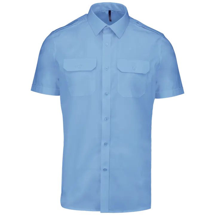 Chemise pilote manches courtes homme Sky Blue