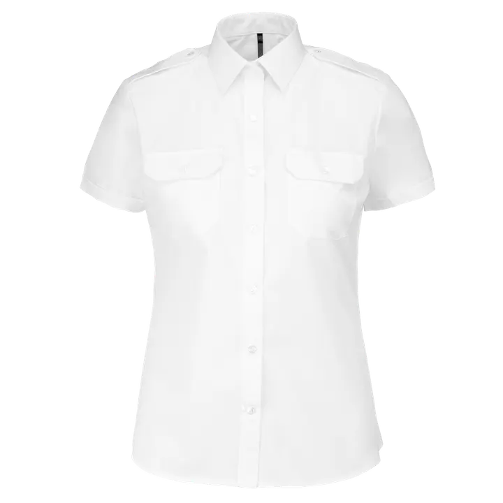 Kurzarm-Pilotenhemd für Damen White