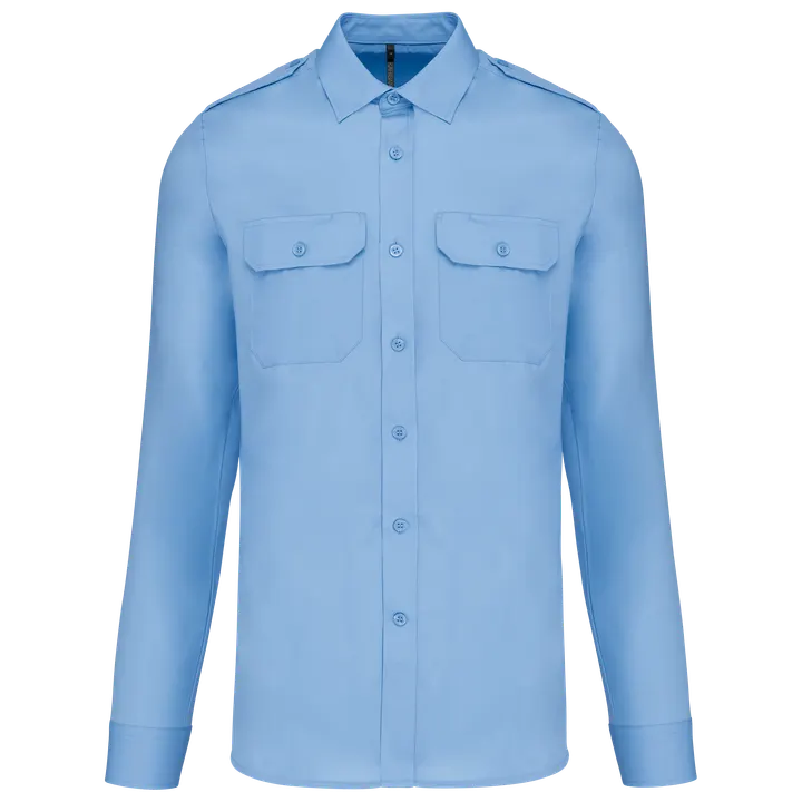 Chemise pilote manches longues homme Sky Blue