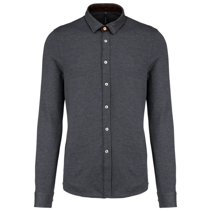 Chemise jacquard manches longues Jacquard Dark Grey