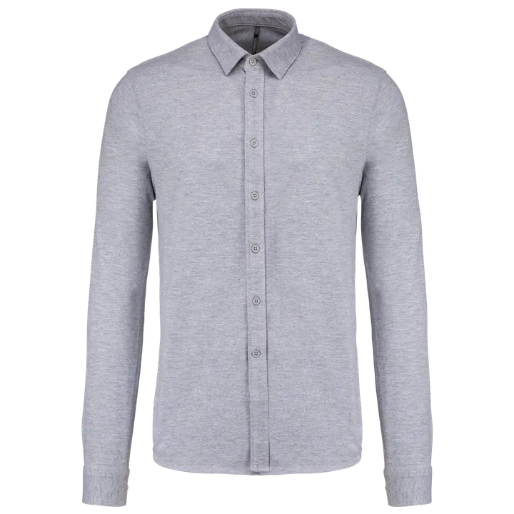 Langarmhemd aus Piqué Oxford Grey
