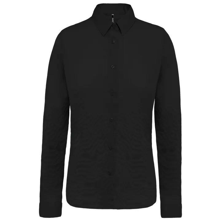 Chemise popeline manches longues femme Black