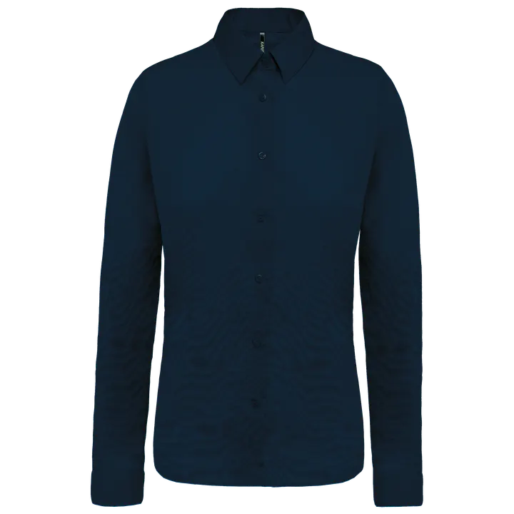 Chemise popeline manches longues femme Navy