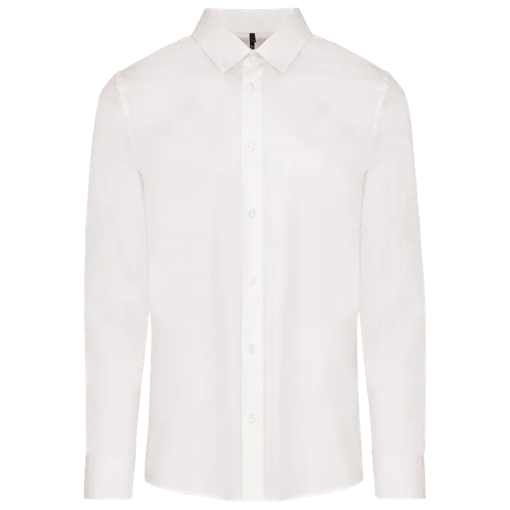 Langärmeliges Popeline-Herrenhemd White