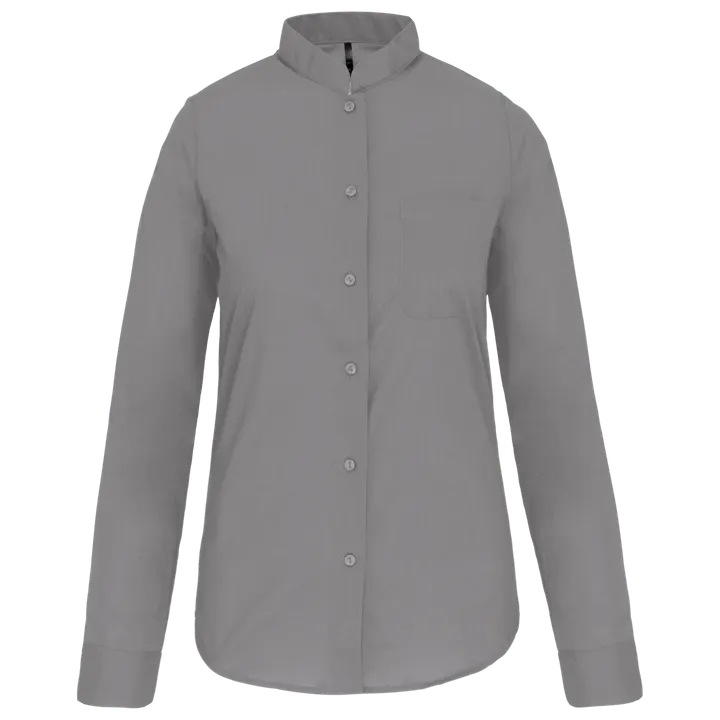 Chemise col mao manches longues femme Silver