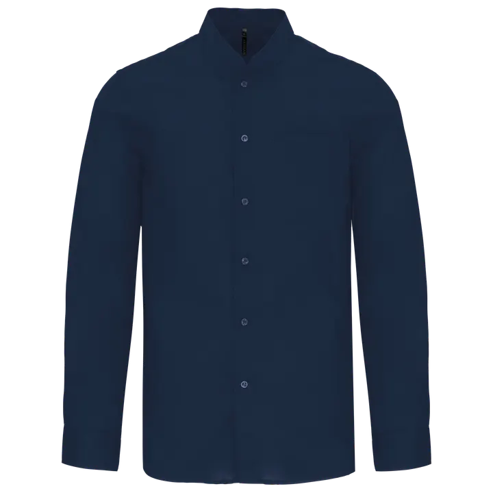 Chemise col mao manches longues Navy