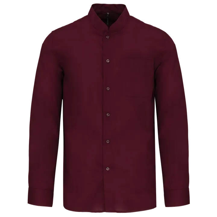 Chemise col mao manches longues Wine