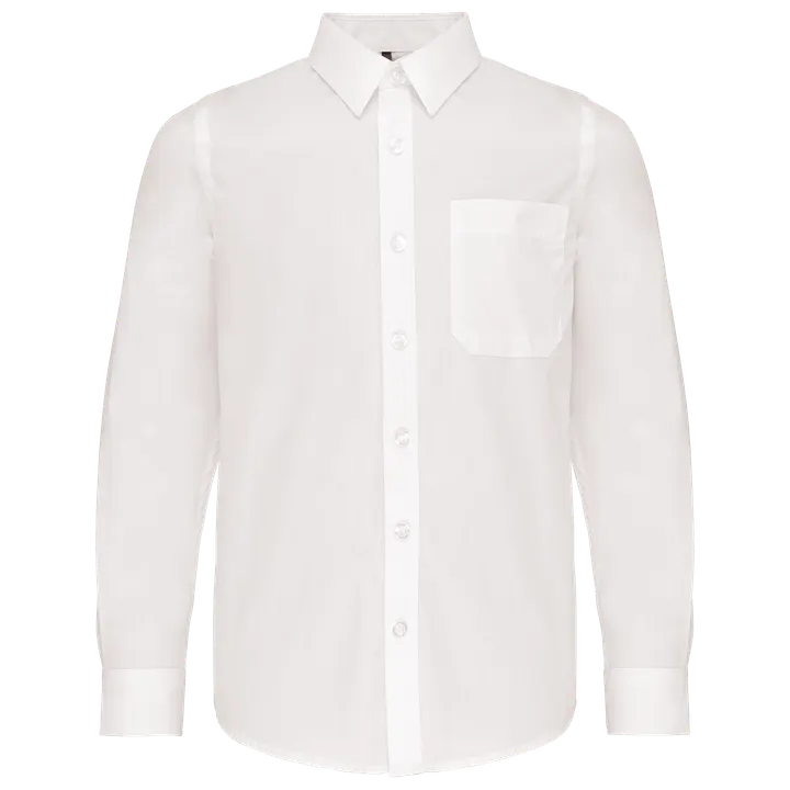 Chemise popeline manches longues enfant White