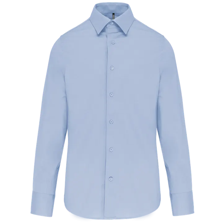 Herren Stretchhemd Langarm Light Blue