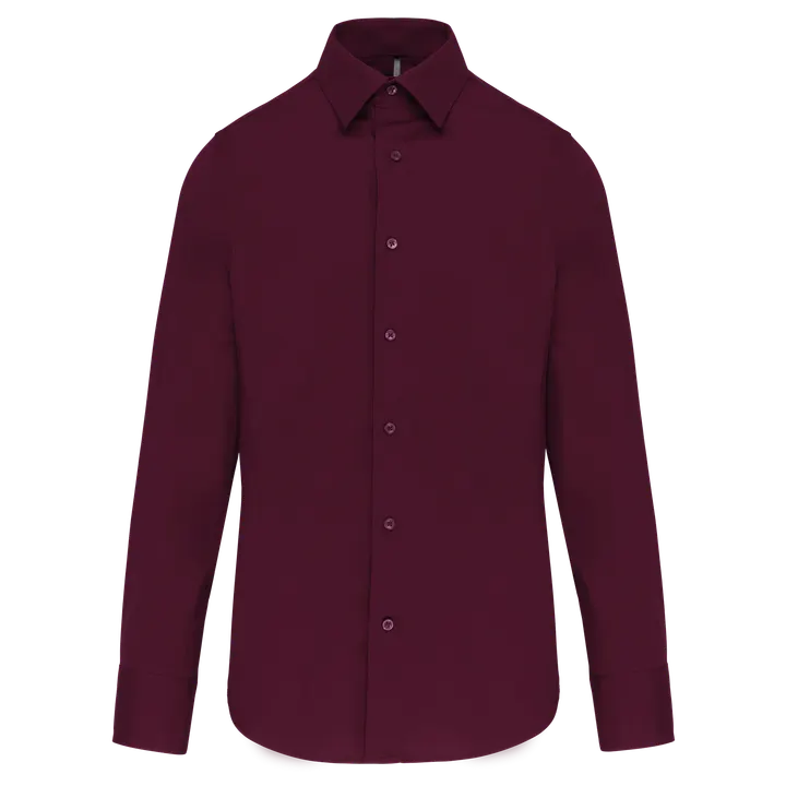 Herren Stretchhemd Langarm Wine